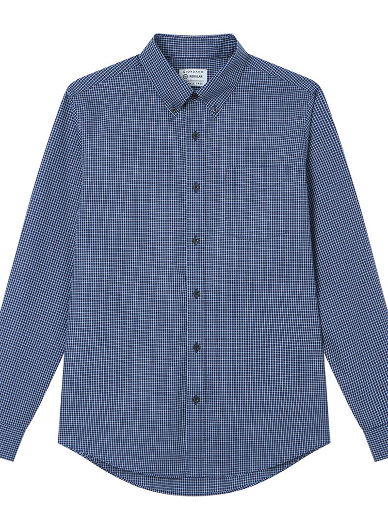 GIORDANO Men’s Cotton Oxford Wrinkle Free Long-Sleeve Shirt - Image 3